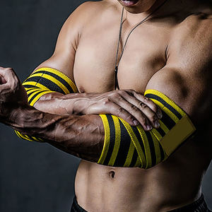 Bandes de soutien élastiques pour coudes de haute qualité, pour haltérophilie, fitness, compression, powerlifting et entraînement en salle de sport - Product Image 4