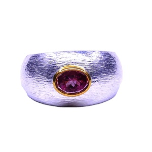 Anillo de turmalina clásico chapado en oro de Plata de Ley 925 para boda y fiesta - Product Image 6