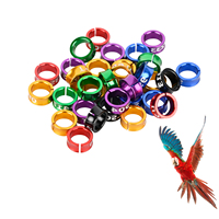 Bagues pour oiseaux, anneaux de patte ouverts en alliage d'aluminium, anneaux de jambe fendus pour perroquets, hibiscus, pivoines, pigeons (7,0 mm, 50 pièces)
