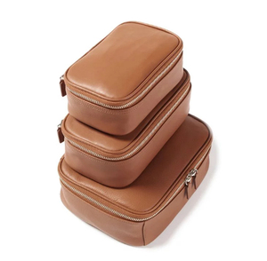 Étui de rangement de voyage en cuir synthétique microfibre avec fermeture éclair, 2-3 compartiments, sac de protection durable - Product Image 5