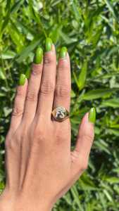 Two <b>Initial</b> Lab Grown Diamond Signet <b>Rings</b> Wholesale 14K 18K Solid Gold Personalized Statement Oval Pinky Band For Everyday Wear - Product Image 4