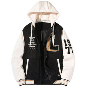 Autumn Winter Custom Men's Fashion Varisty <b>Jacket</b> Casual Zipper Hood Cotton-Filled Embroidered Pattern Made By TRIOTAKE INDUSTRY - Product Image 4