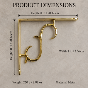 Soporte de Pared Decorativo SHUBHAM de Metal Dorado, 8 Pulgadas, Resistente, con Diseño de Espiral, para Muebles - Product Image 5