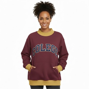 Pull-over long à col montant et sequins pour femme, écologique et de haute qualité, en tissu polaire, service OEM, pour l'automne et l'hiver, tenue décontractée - Product Image 1