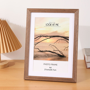 Cadre photo en bois moderne et écologique 24x36 avec impression UV, support de bureau simple avec surface de peinture - Product Image 1