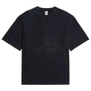 Camiseta de hombre con lavado ácido, diseño de logotipo y tamaño personalizados de marca privada, con mangas cortas y tela suave. - Product Image 3