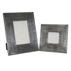 Cadre photo en métal personnalisé luxe léger créatif texture feuille cadre photo argent moderne minimaliste créatif cadre photo de mariage - Product Image 1