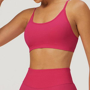 Sujetador deportivo de alta sujeción, sin costuras, transpirable, de malla, para gimnasio y correr, de secado rápido, hecho con material de spandex/nailon, para damas. - Product Image 1