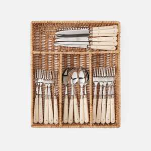 Plateau à couverts pour restaurant, organiseur individuel de couverts en rotin pour rangement dans un tiroir. - Product Image 4