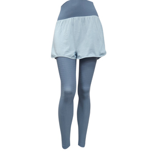 Legging de sport de yoga 2-en-1 écologique fabriqué à Taiwan taille élastique haute respirant séchage rapide motif solide pantalon de style OEM ODM - Product Image 4