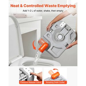 WC Portatile con Serbatoio Rimovibile da 7,9 Galloni, 200 Sciacquoni, per Campeggio, Adulti, Viaggi all'Aperto, Indicatore di Livello Incluso - Product Image 6