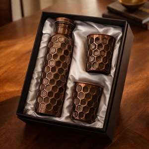 Pure <b>Copper</b> <b>Drinking</b> <b>Bottle</b> With Strong Seal And Comfortable Shape For Everyday Hydration At Home School Office Gym And Travel - Product Image 5