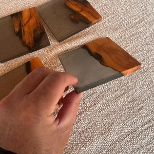 Best Designed Acacia Wood Resin Eco-Friendly Vintage Square Coaster Plates <b>Cup</b> <b>Mats</b> for Kitchen Use Custom Logo Option - Product Image 4