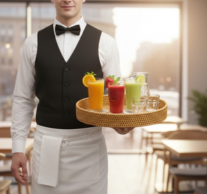 Bandeja Redonda de Ratán Natural Hecha a Mano al por Mayor con Asas Laterales, Bandeja Decorativa y para Servir de Mimbre Ecológico de Vietnam - Product Image 6