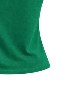 T-shirt vert émeraude pour femme, épaules dénudées, manches courtes, coupe ajustée, décontracté, haut d'été, tee-shirt tendance pour femme, fabricant OEM personnalisé - Product Image 6