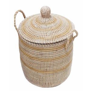 Cesta de Almacenamiento de Mimbre Hecha a Mano con Tapa para Organización del Hogar y Exhibición en Tiendas, Proveedor Mayorista - Product Image 1