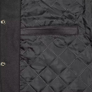 Veste de baseball classique pour homme, noire, avec manches roses, style Letterman - Product Image 6