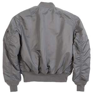 เสื้อแจ็คเก็ตบอมเบอร์สีเทาสำหรับผู้ชาย คอตั้ง ปิดด้วยซิป กันลม ระบายอากาศได้ดี เสื้อคลุมลำลอง วัสดุโพลีเอสเตอร์ สำหรับฤดูหนาว มีโลโก้ด้านหน้า - Product Image 2