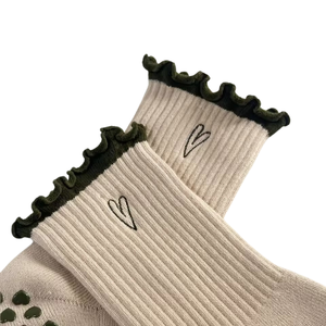 Wholesale Women Yoga Pilates Anti-slip Arch Cushion <b>Custom</b> Embroidery Logo Ruffle <b>Custom</b>-Pilates-<b>Socks</b> Heart-shaped Embroidery - Product Image 6