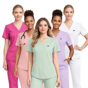 Hot Selling men's Custom Logo Print Nursing <b>Scrubs</b> <b>Set</b> Anti-Wrinkle Wholesale Hospital <b>Scrub</b> Suit Doctors nurse uniforms - Product Image 5