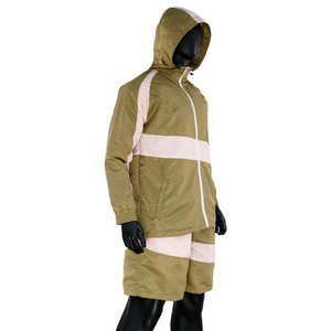 Custom Men's Summer Outfits Streetwear Nylon Windbreaker Jacket Hoodie and Shorts Flame <b>Embroidery</b> Logo Tracksuit Two-Piece <b>Set</b> - Product Image 6