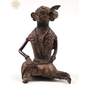 ชุดนักดนตรีหญิงชนเผ่าขนาดเล็ก3นิ้วในประติมากรรมทองเหลืองที่ทำด้วยมือ - Product Image 3