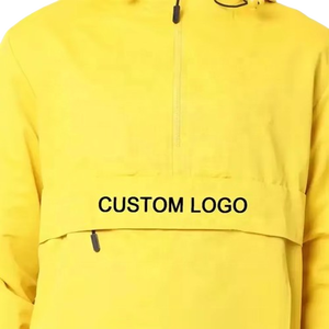 Personalizada de los hombres 1/4 Zip Nylon Poliéster Impermeable Forro de malla Windbreaker Bomber Anorak Chaquetas Hombres Chaqueta cortavientos - Product Image 2