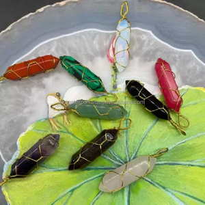 Collar con Colgante de Ágata, Cuarzo y Hematita Pulidos, con Energía Reiki, Hecho a Mano, de Piedra Natural, Venta al Por Mayor - Product Image 5