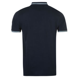 Polo à manches courtes pour homme, bleu marine, coton piqué, respirant, décontracté, couleur unie, tricoté, boutonné devant, coupe classique - Product Image 2