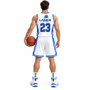 Ensemble d'uniformes de basketball personnalisés professionnels, maillot et short d'équipe, vêtements de sport de basketball légers et respirants, logo et nom personnalisés - Product Image 4