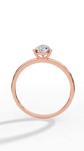 Bague solitaire à trois griffes allongée en diamant de laboratoire taille poire, la plus vendue, en or 14 carats, fournisseur en gros de bijoux fins OEM - Product Image 2