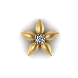 Fashion Women's Jewelry 14K Solid Gold VVS Moissanite Icy Flower Custom Cute Brilliant Cut Pendant Bridal Gift Weddings Parties - Product Image 1