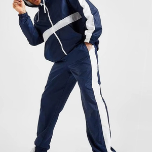 Custom 100% Polyester Winter <b>Windbreaker</b> Track Suits Men Women Vintage Two Piece Jogging Set <b>Black</b> Full Zip Breathable Sport Top - Product Image 5