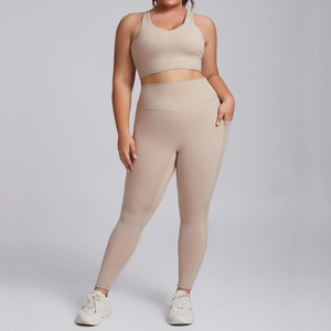 Customised Womens Sportswear Gym Fitness <b>Sets</b> Plus Size 3XL Custom Logo Push up Bra High Elastic Seamless Yoga Leggings <b>Sets</b> - Product Image 5
