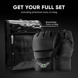 Guantes de MMA de Cuero Genuino para Entrenamientos Diarios, Guantes de MMA Transpirables con Correa de Gancho y Bucle Segura - Product Image 4