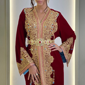 Vestido Kaftán Nupcial Marroquí con Hilo Dorado, Ropa de Boda de Lujo, Fabricante Mayorista de Vestidos Kaftán Nupciales Marroquíes - Product Image 4
