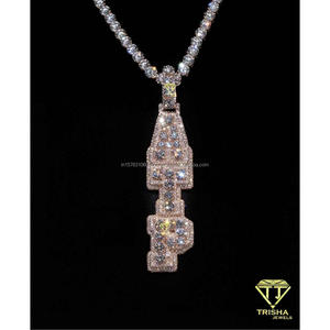 Collar de Lujo ATP con Colgante de Plata de Ley 925 con Certificado GIA, Chapado en Oro y Rodio, Estilo Hip Hop, Unisex, Premium, Brillante - Product Image 5