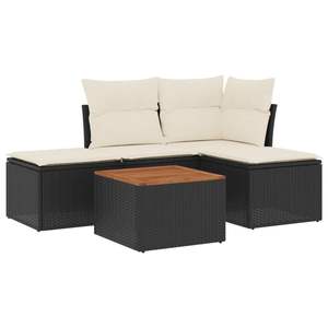 Conjunto de Sofás de Jardín en Negro y Crema, Muebles de Patio Elegantes para Entretenimiento al Aire Libre - Product Image 2