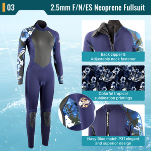 ชุดเว็ทสูทนีโอพรีนสำหรับผู้หญิง OEM/ODM Aropec หนา 2.5 มม. ชุดดำน้ำสำหรับเล่นเซิร์ฟ ป้องกันรังสียูวี ทนทานต่อการสึกหรอ เหมาะสำหรับการเล่นเซิร์ฟและดำน้ำตื้น - Product Image 4