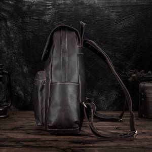 Vintage Genuine Leather 15.6 inch Laptop <b>Backpack</b> <b>Waterproof</b> Travel Rucksack with Anti-Theft Pocket LBP-0352 - Product Image 3