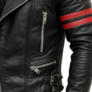 Vestes en cuir de haute qualité, style streetwear, veste en cuir originale pour homme, logo personnalisé, veste d'hiver en cuir véritable pour homme - Product Image 5