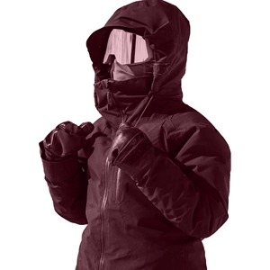 Chaqueta Impermeable Cortavientos para Esquí y Snowboard para Mujer, Color Rojo Vino Borgoña, con Capucha, Cierre Completo, Bolsillo en el Pecho, Aislamiento - Product Image 5