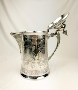Pichet à eau vintage en métal avec couvercle, motif floral gravé, carafe à couvercle pour boissons, cafetière arabe en laiton de qualité supérieure, vente en gros - Product Image 3