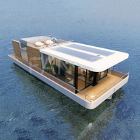 Restaurant flottant de luxe, maison flottante en HDPE, cabine de bateau ponton d'occasion, électrique