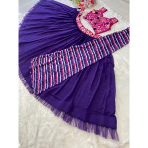 Vestidos de Noche Elegantes con Diseño de Espejo, Traje de Fiesta Lehenga con Blusa y Koti - Product Image 3