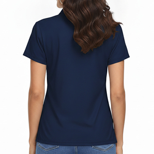Nueva llegada, camisa polo 100% algodón, estilo casual, color sólido, para mujer, transpirable, a la moda, corte clásico, camisa polo de golf. - Product Image 4