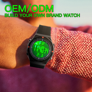 Grosir kustom Logo tali silikon casing logam campuran disesuaikan fungsi pria dan wanita layar LCD jam tangan - Product Image 1