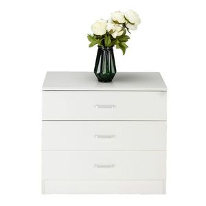 Comò in Legno Bianco a 3 Cassetti, Design Semplice - Product Image 6