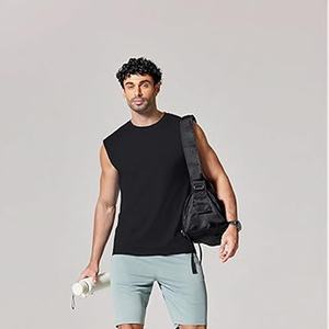 2026 Men's Summer Sleeveless Breathable Ironless Cotton Blend Crew <b>Neck</b> Casual Loose Solid Color Tank Top - Product Image 5