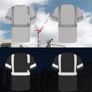 Quick Dry <b>Flame</b> Retardant Polyester Hi Visibility Workwear T-<b>Shirts</b>-Low MOQ Plus Size Low Price Customizable Unisex OEM Safety - Product Image 3